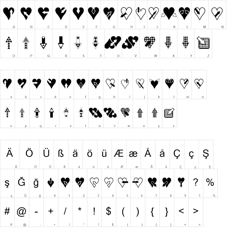 Hearts N Arrows Free Font