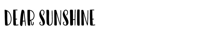 Dear Sunshine font