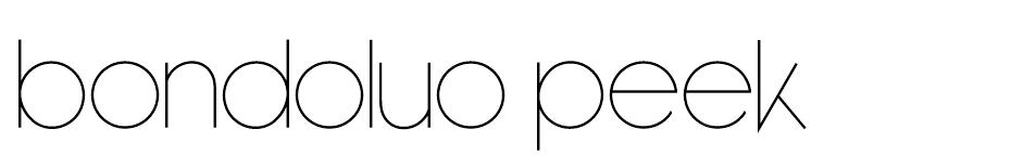 Bondoluo Peek font
