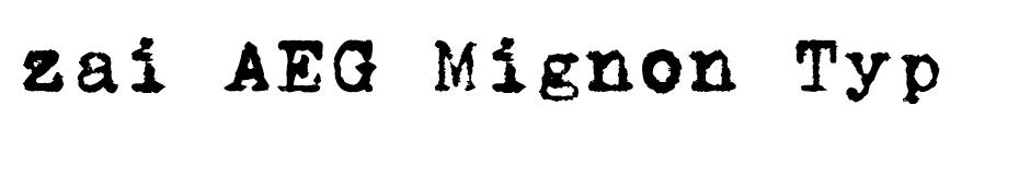 zai AEG Mignon Typewriter 1924 font