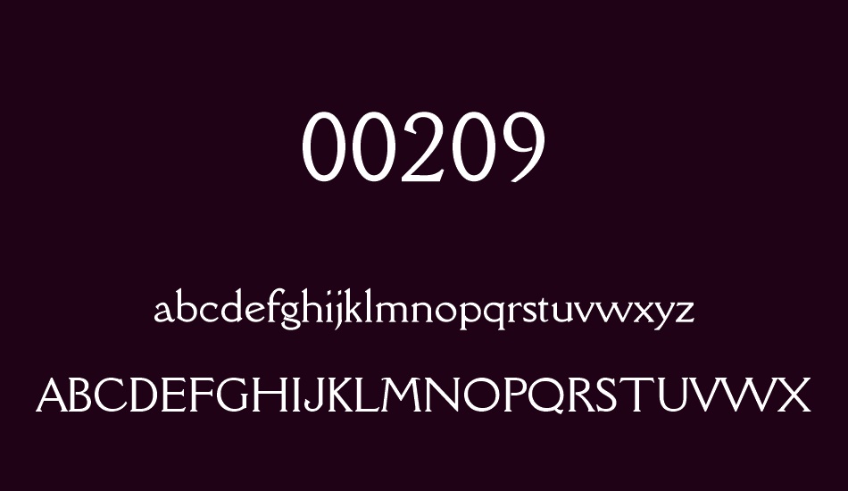 00209 font