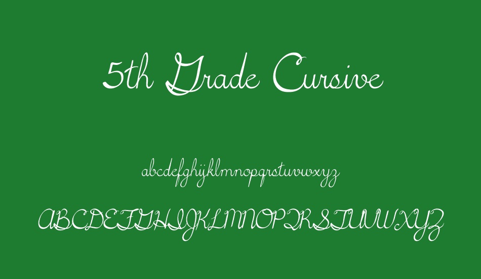 5th Grade Cursive font