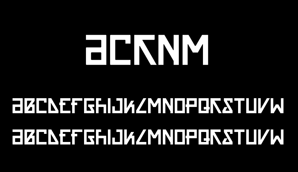 ACRNM font