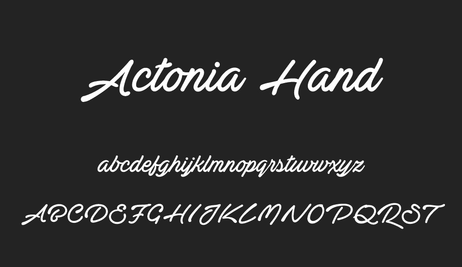 Actonia Hand PERSONAL USE font