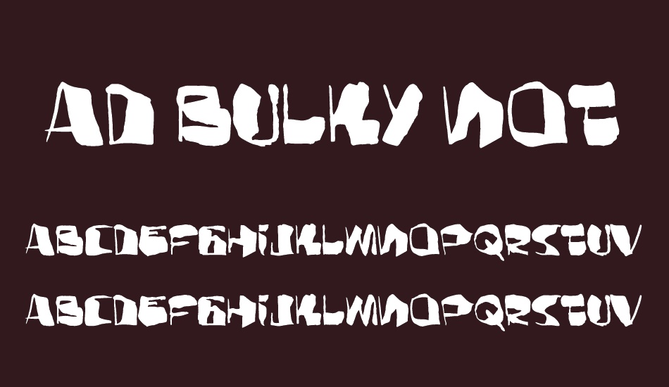 AD Bulky Note font