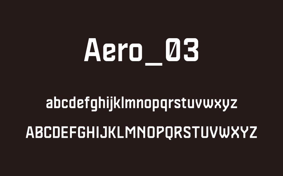 Aero 03 font
