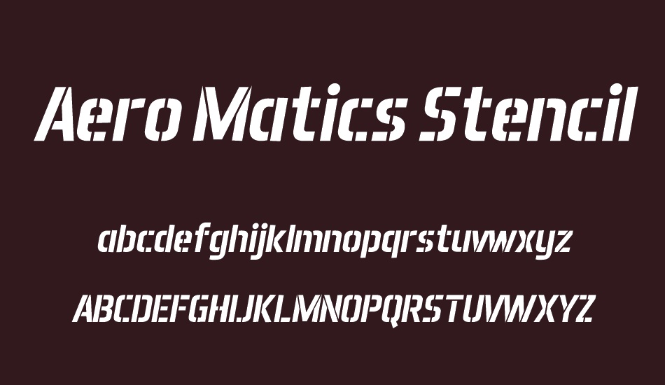 Aero Matics Stencil font