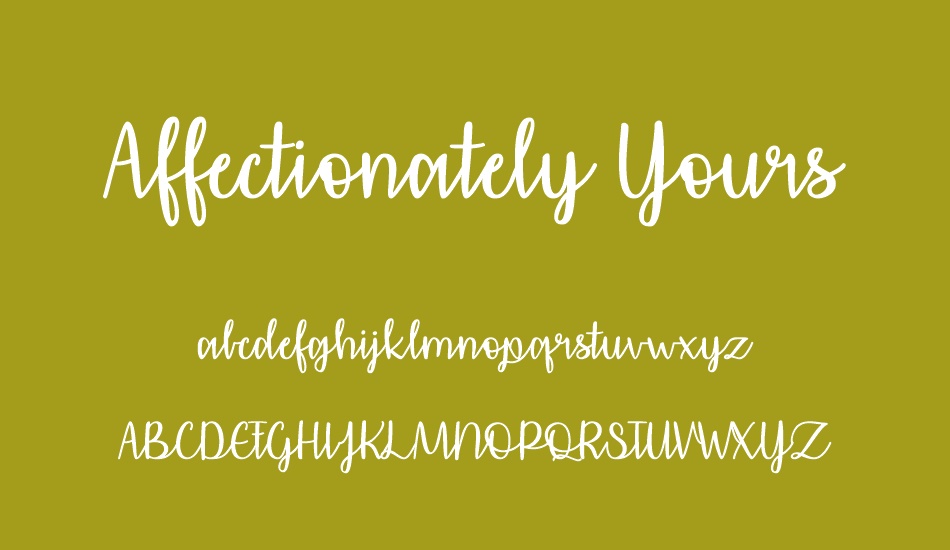Affectionately Yours font