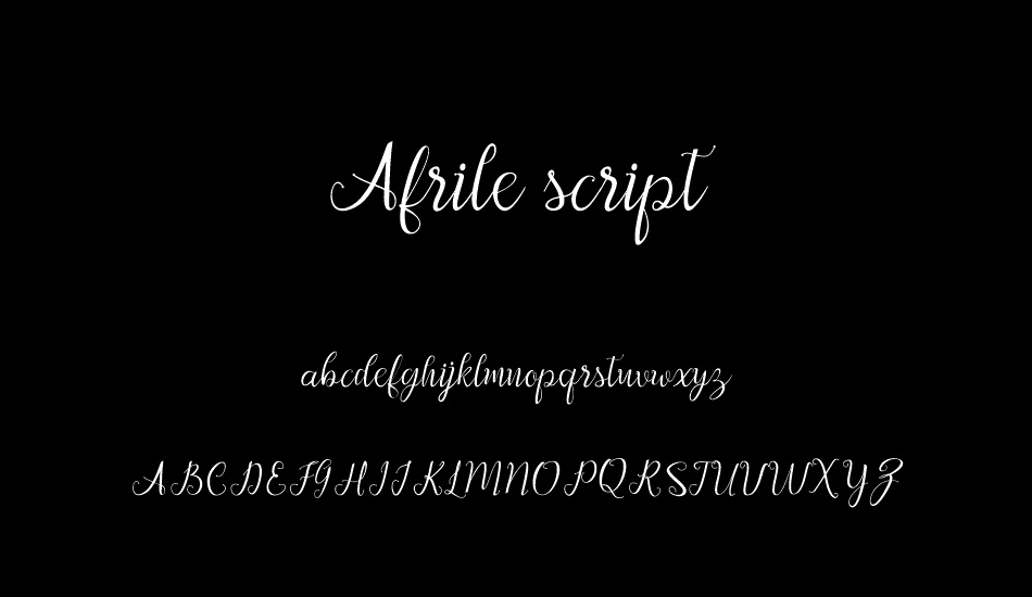 Afrile script font