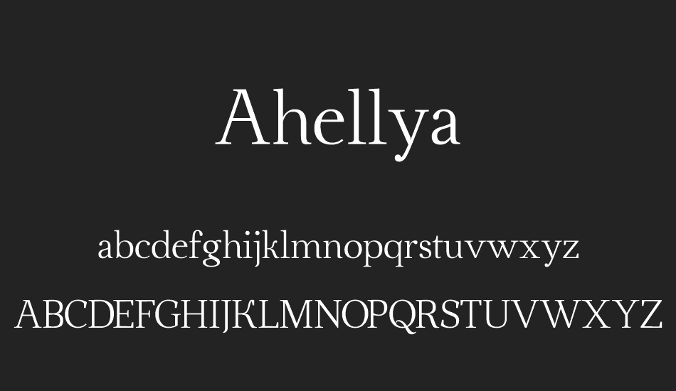 Ahellya font