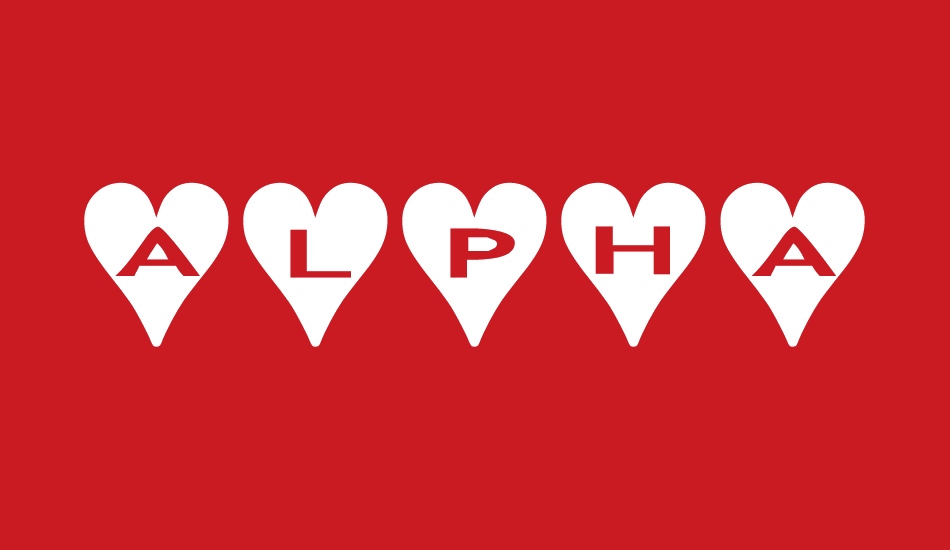 AlphaShapes hearts font big