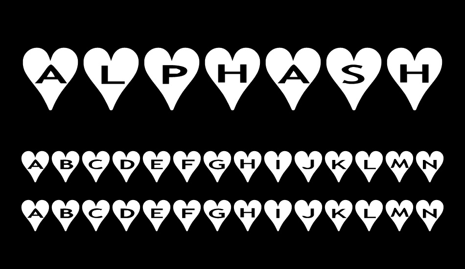 AlphaShapes hearts font