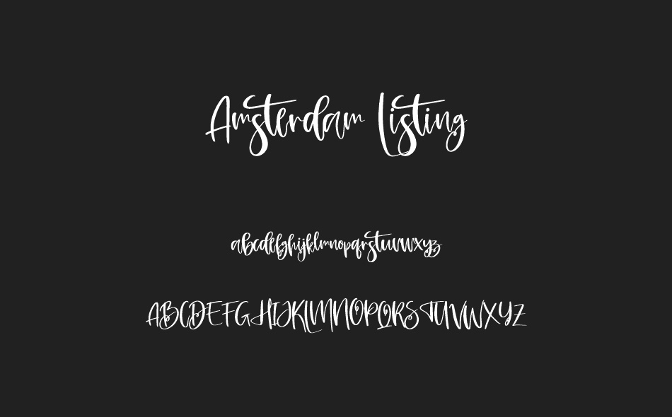 Amsterdam Listing font