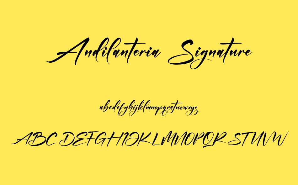 Andilanteria Signature font