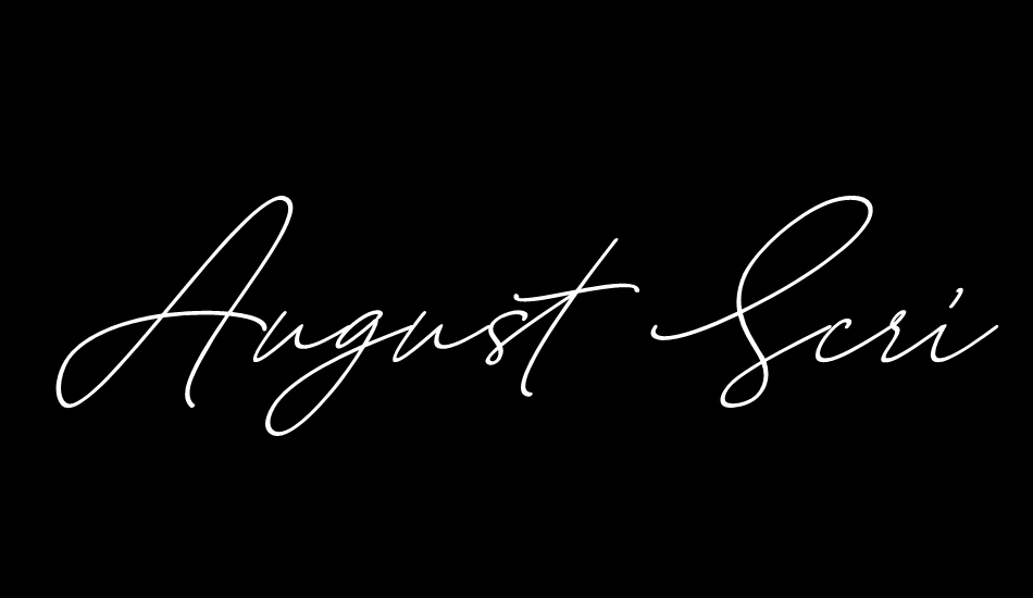 August Script Bold free font big