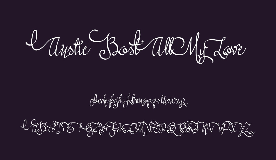 Austie Bost All My Love font
