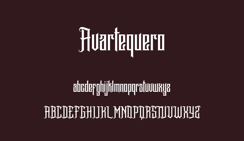Avartequero Personal Use Only font