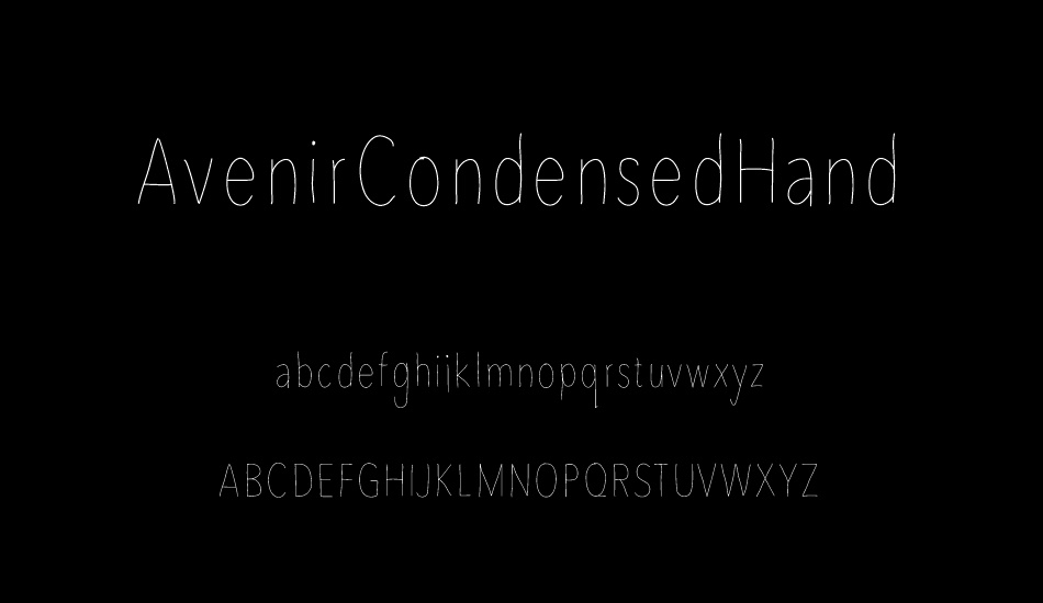 AvenirCondensedHand font