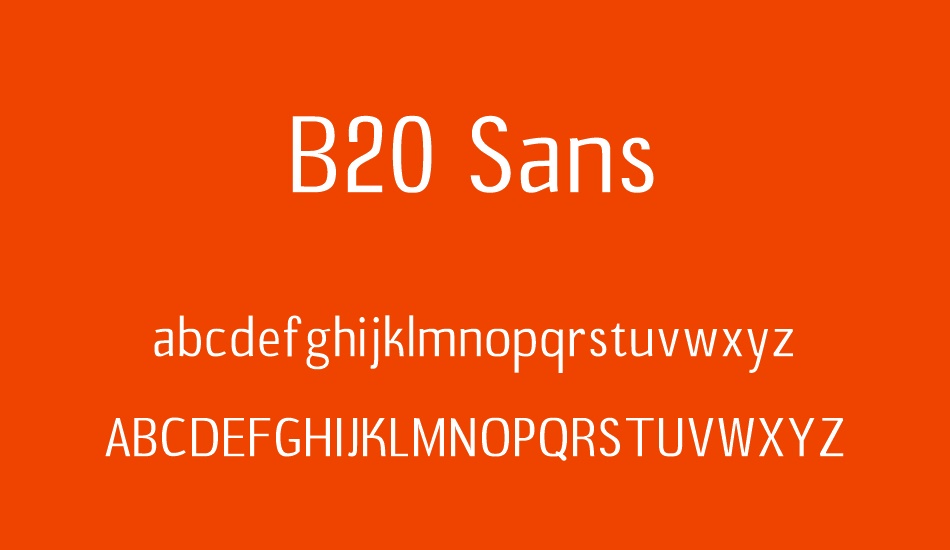 B20 Sans font