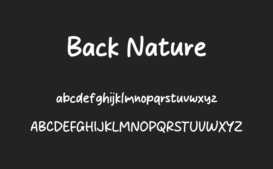 Back Nature font