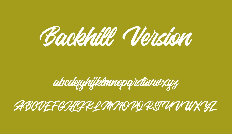 Backhill Free Version font