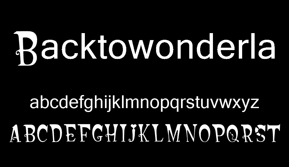 Backtowonderland font