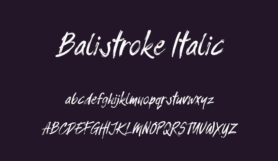 Balistroke Italic font