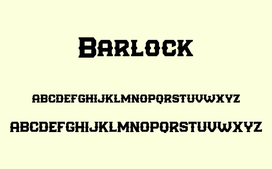 Barlock font