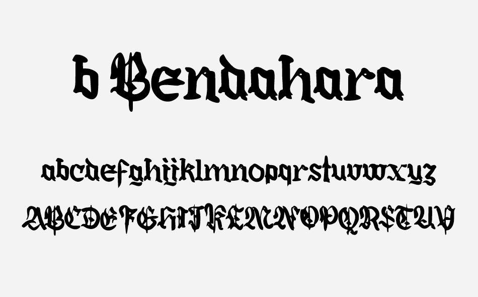 b Bendahara font