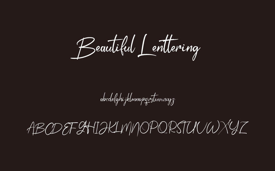 Beautiful Lenttering font