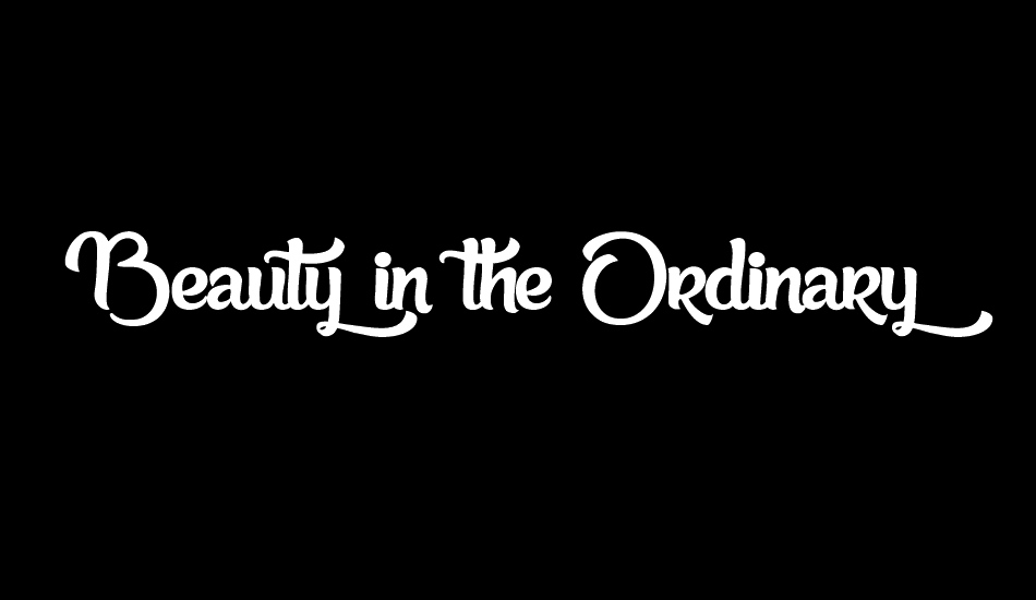 Beauty in the Ordinary font big