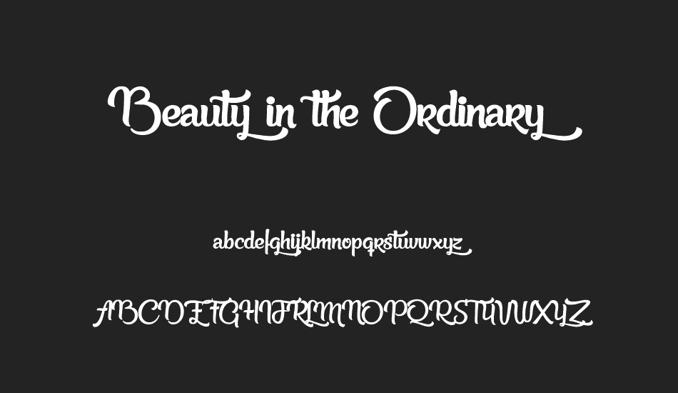 Beauty in the Ordinary font