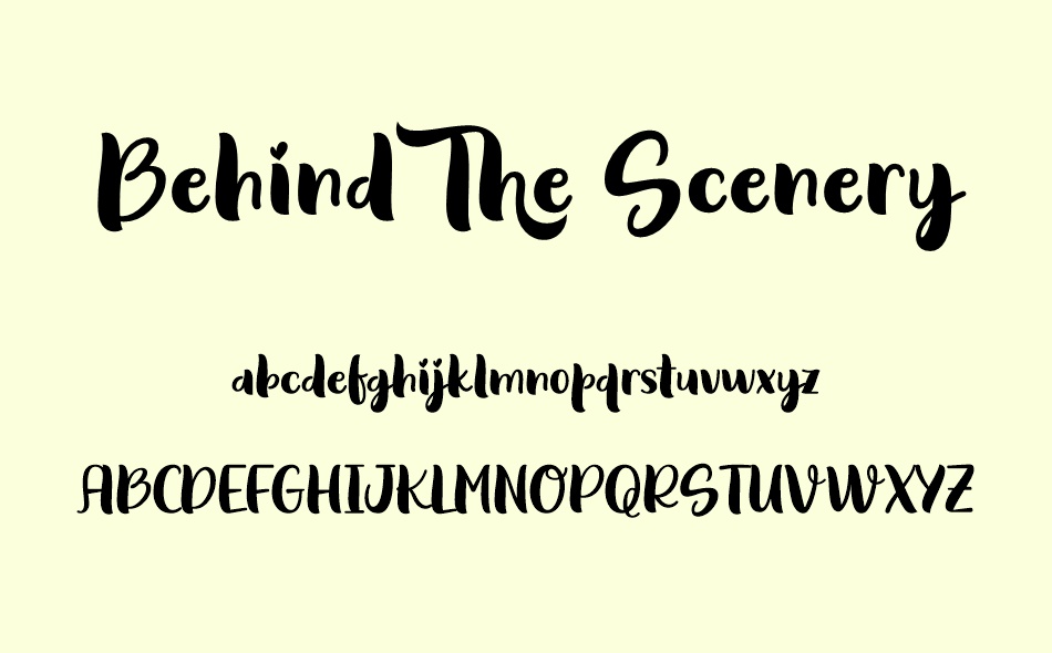 Behind The Scenery font