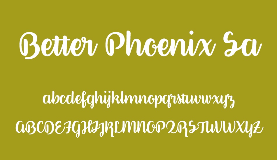 Better Phoenix Sample font