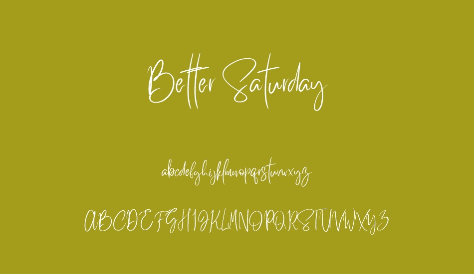 Better Saturday font