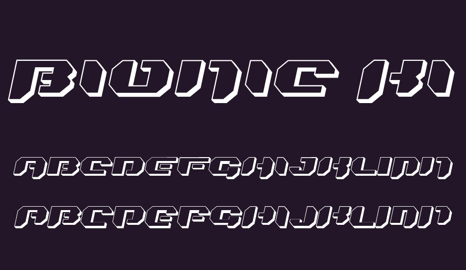 Bionic Kid Slanted 3d font