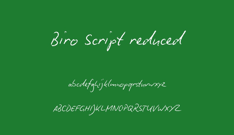 Biro Script reduced font