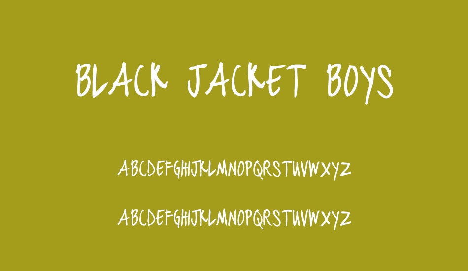 black jacket boys font