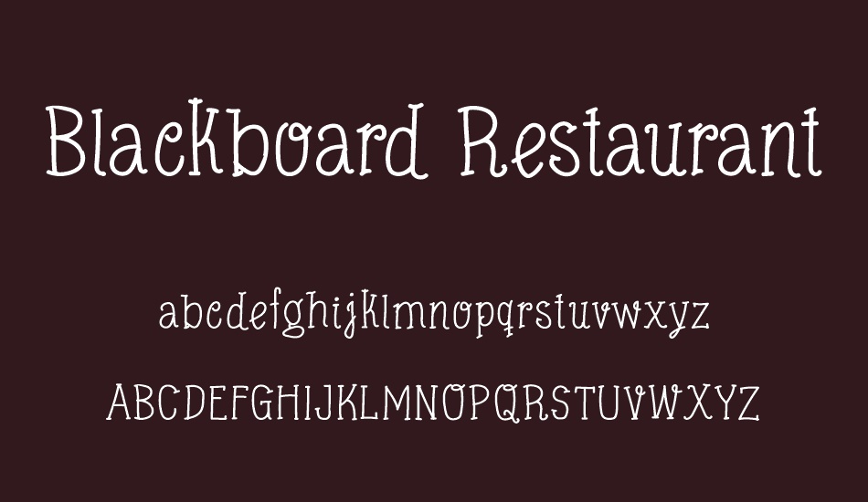 Blackboard Restaurant font