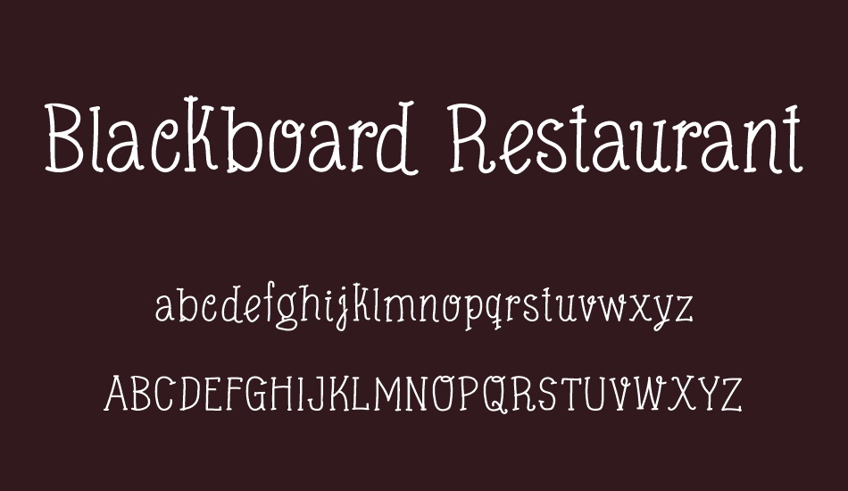 Blackboard Restaurant font