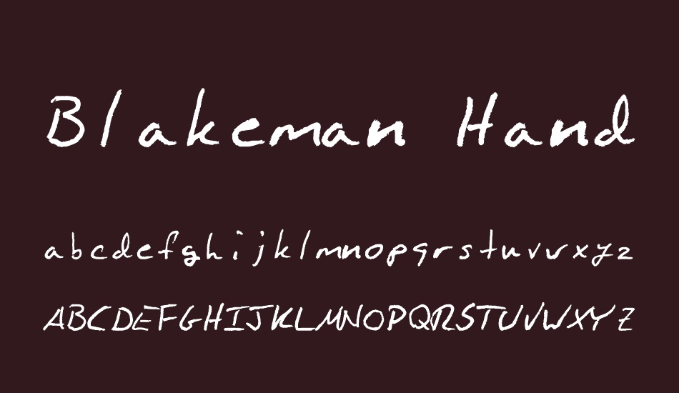Blakeman Hand font