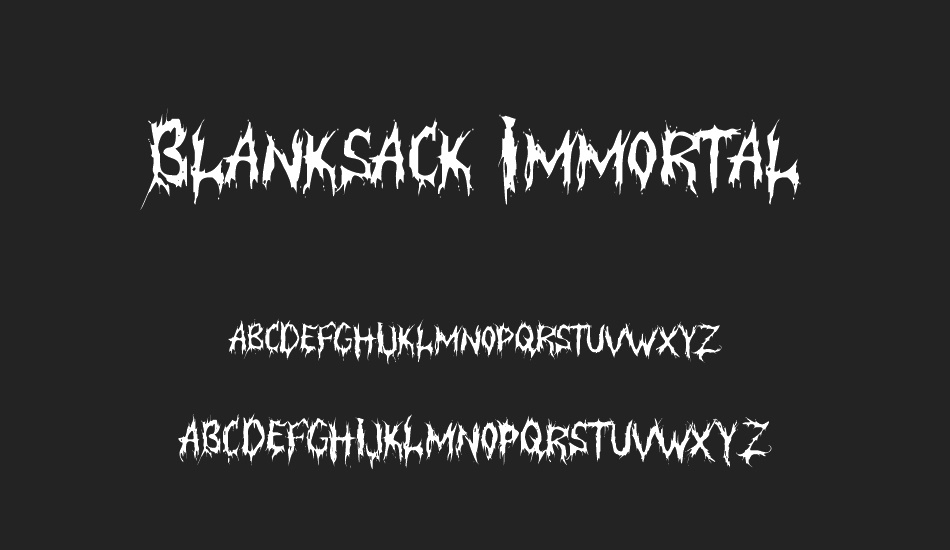 Blanksack Immortal font