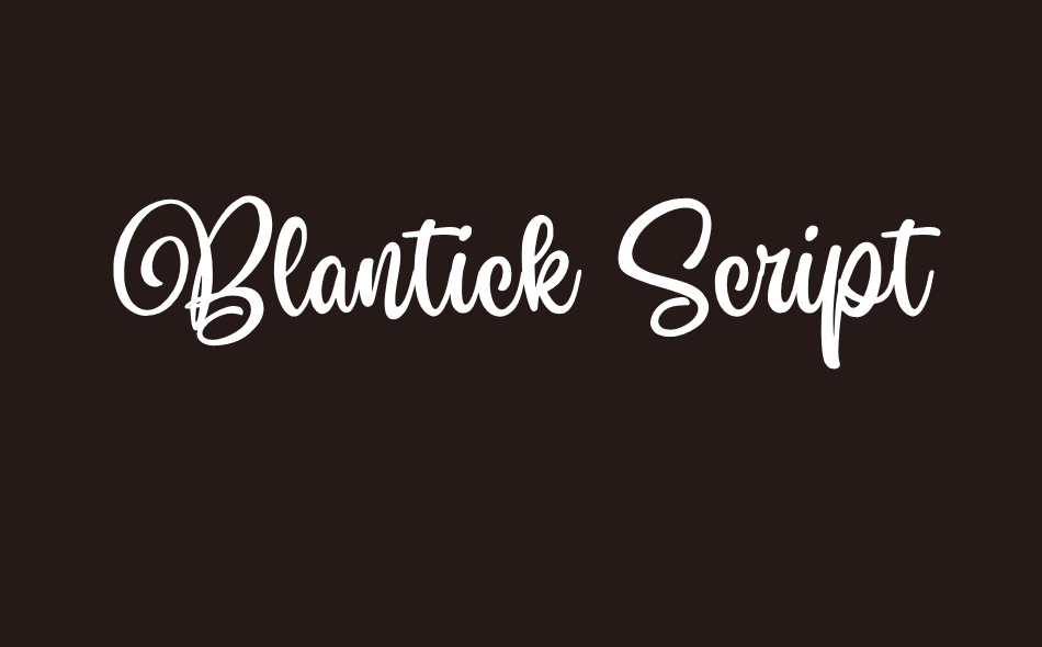 Blantick Script font big