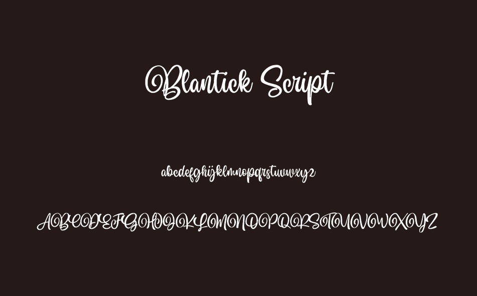Blantick Script font