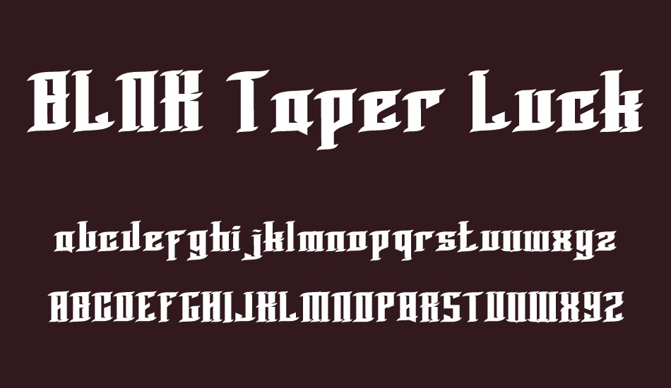 BLNK Taper Lucker font
