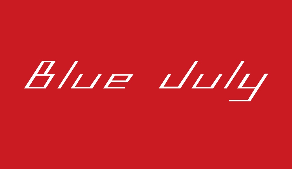 Blue July Expanded font big