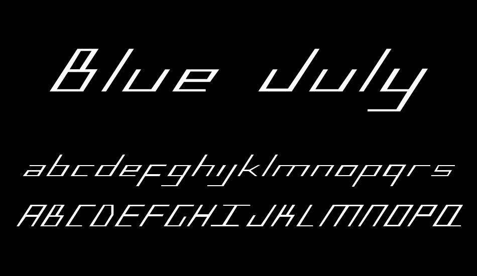 Blue July Expanded font