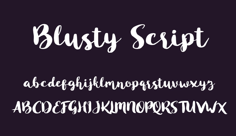 Blusty Script Free font