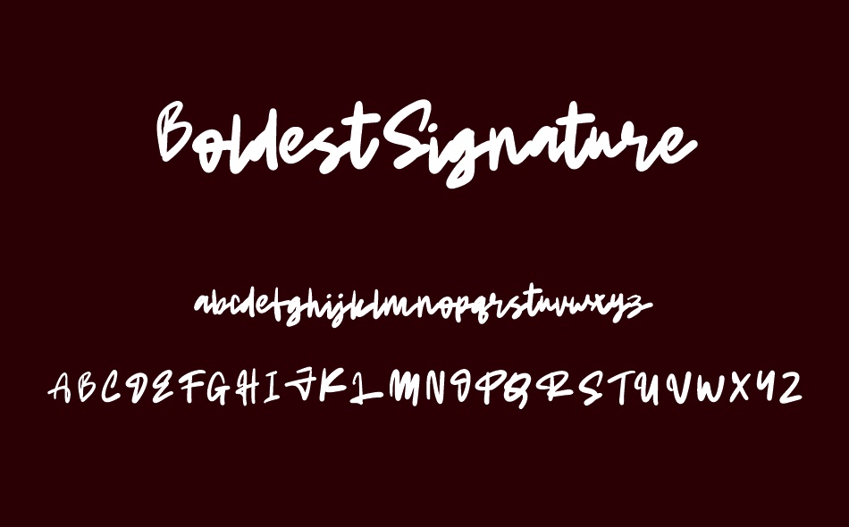 Boldest Signature font