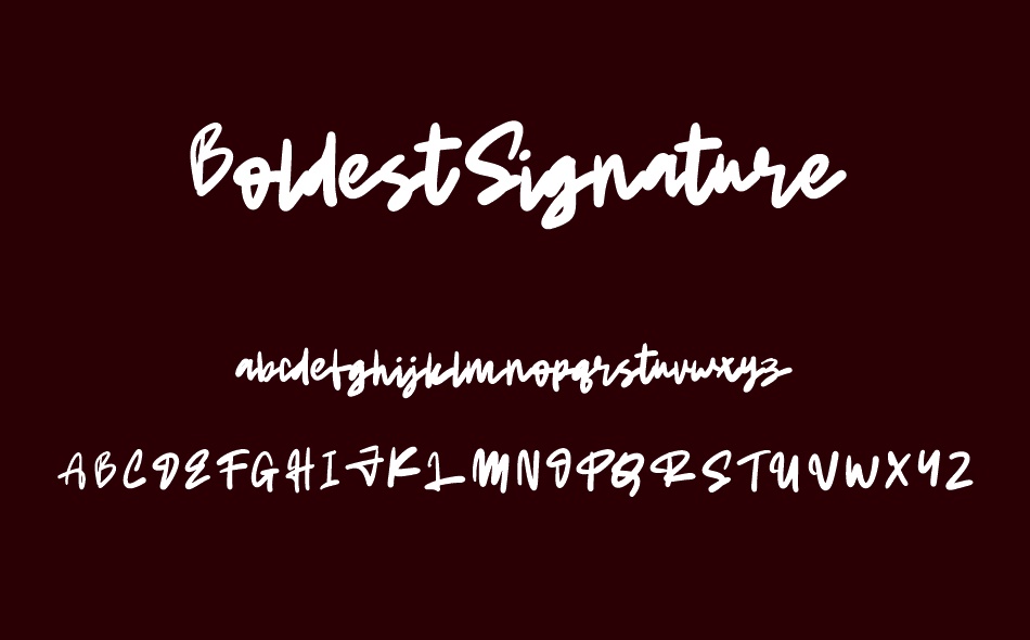 Boldest Signature font